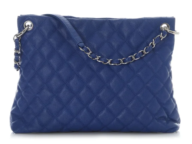 Chanel Cobalt Quilted Caviar Easy Tote in Caviar leather from Ann's Fabulous Finds, photo 5 of 10