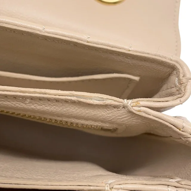 Celine C Medium Quilted ChainShoulder Bag Beige187253BFC Leather in Leather from GALLERY RARE, photo 11 of 18