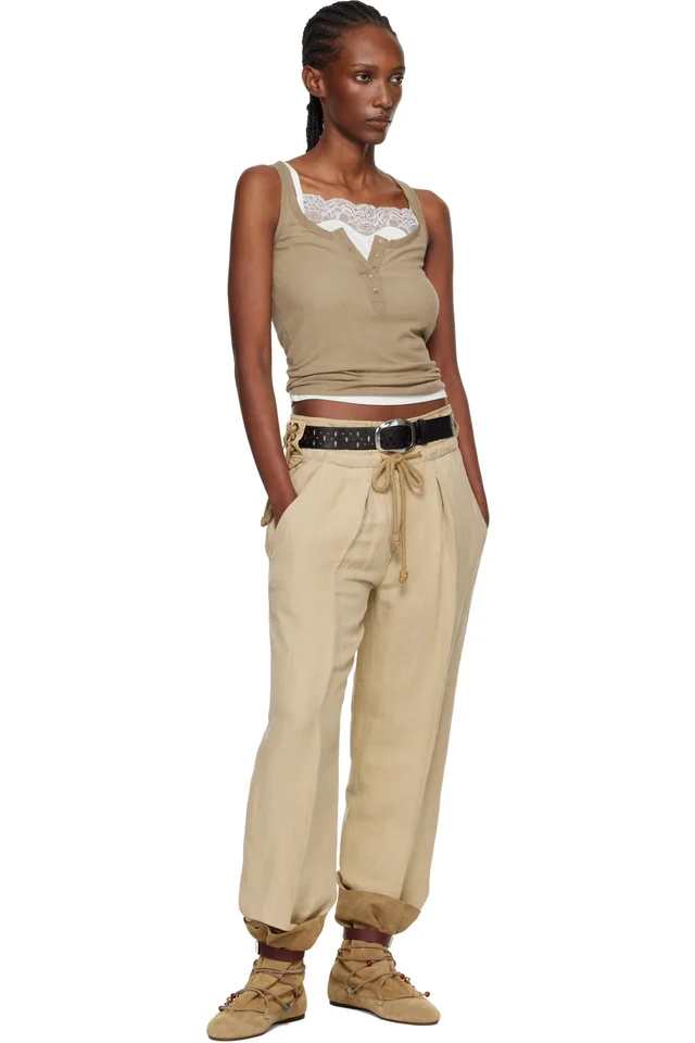 Isabel Marant Taupe Helma Silk Tank Top, photo 4 of 4 from SSENSE
