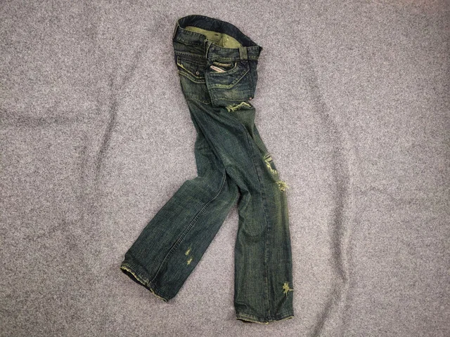 Diesel Vintage Distressed If Six Was Nine Style Baggy Jeans in green from Grailed