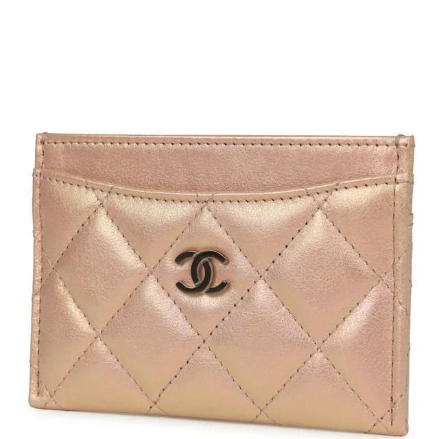 Chanel Classic Card Holder Wallet Light Pink Iridescent Calfskin Silver Hardware in Pink Calfskin from Madison Avenue Couture, photo 2 of 2