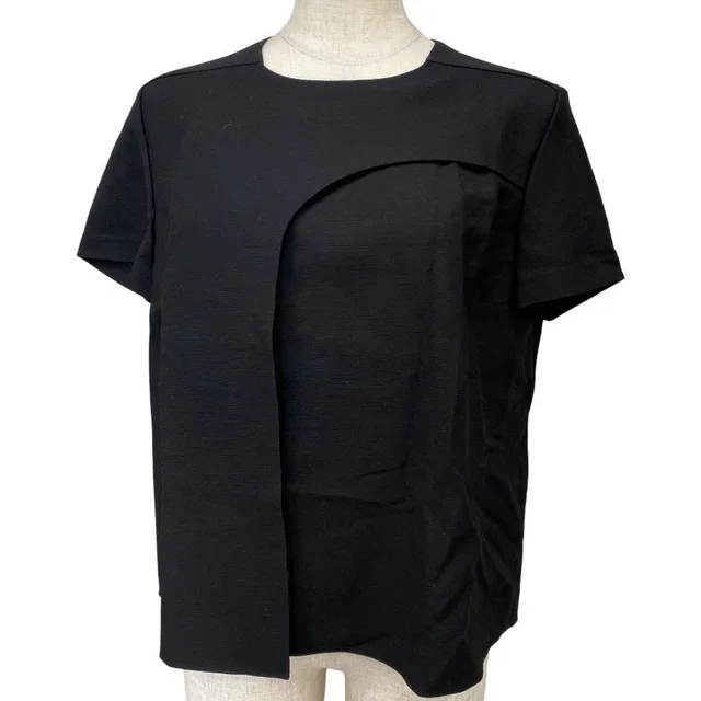 Hermès Short Sleeve Top Shirt Top Silk Wool Black High Quality Daily Practical in Black Silk from The Reluxe