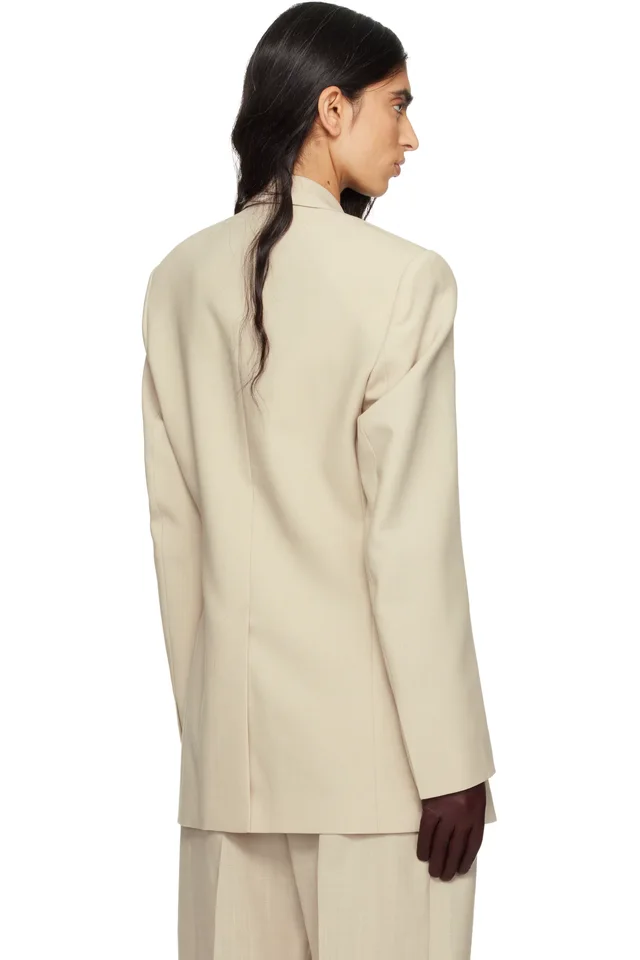 WARDROBE.NYC Beige Light Longline Blazer, photo 3 of 4 from SSENSE