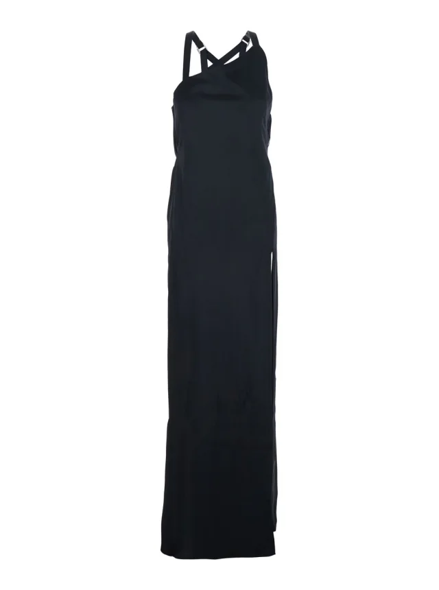 The attico Black Long Sleeveless Dress with Crossed Adjustable Straps and Open Back in Viscose for Women in Black 100% Viscose from Gaudenzi Boutique, photo 1 of 1