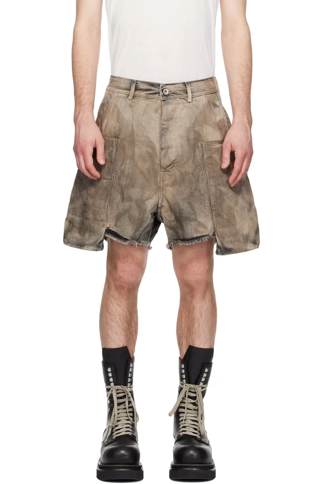 Rick Owens DRKSHDW Gray Temple Denim Stefan Cargo Shorts, image 1 of 1 from SSENSE