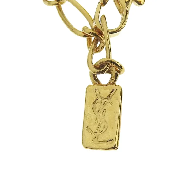 Saint Laurent Octagon Motif Logo Necklace Gold in Gold from VINTAGE QOO TOKYO, photo 5 of 6