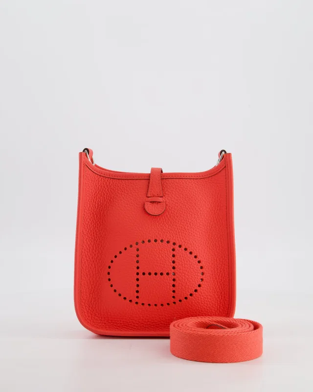 Hermès Mini Evelyne Bag in Pink Clemence leather from Sellier