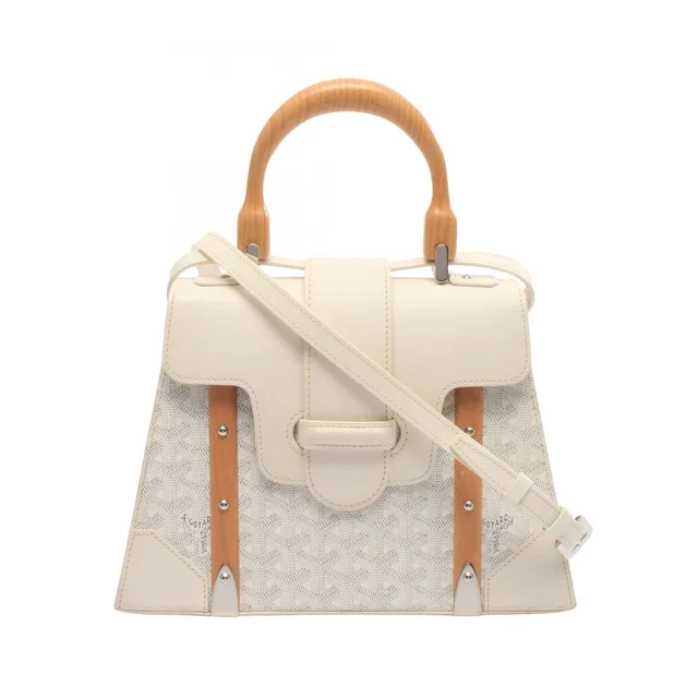 Goyard Handbag Saigon PM 2-Way White Leather in White Leather from The Reluxe