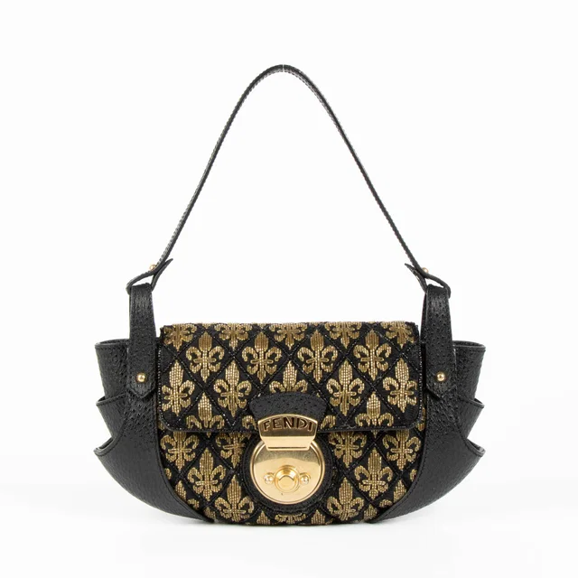 Fendi Black/Gold Ricami Strass Bag in Black from Labellov