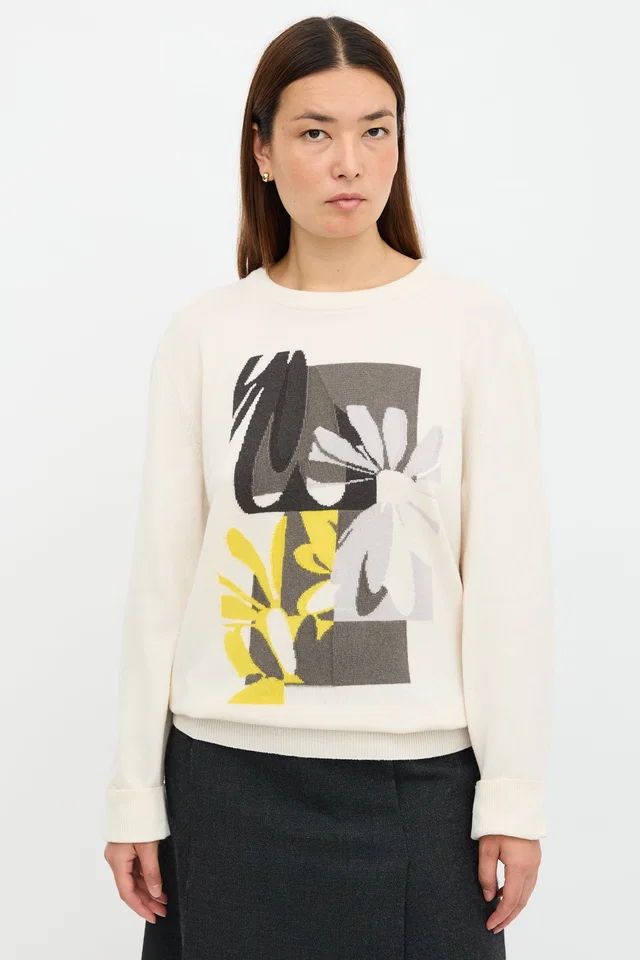 Hermès Cashmere Floral Sweater in Cashmere from VSP Consignment