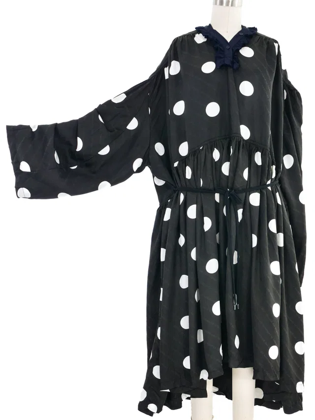 2022 Balenciaga Polka Dot Wrap Dress from Arcade Vintage