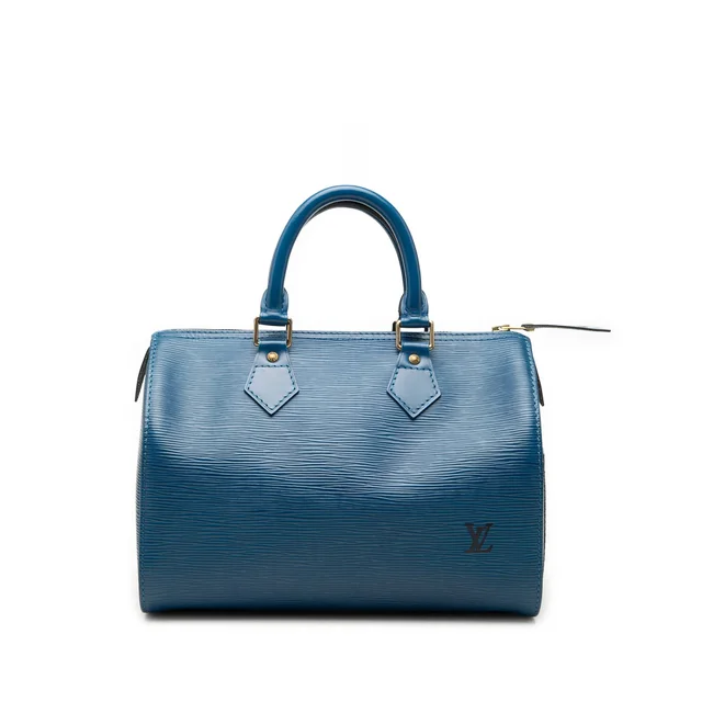 Blue Louis Vuitton Epi Speedy 25 Boston Bag in Blue Leather from Designer Revival, photo 1 of 1