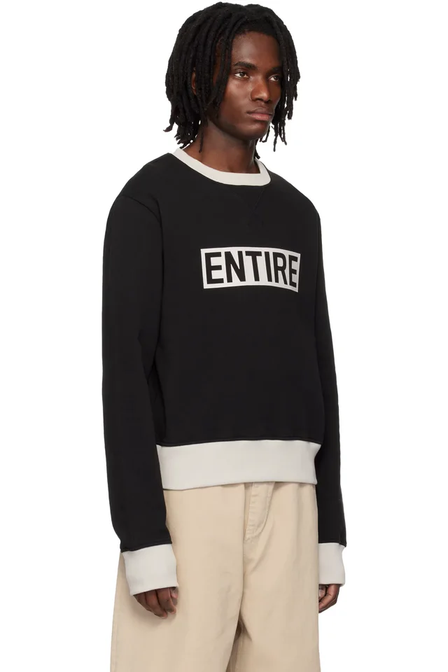 Entire Studios Black Contro Crew Sweatshirt, photo 2 of 4 from SSENSE