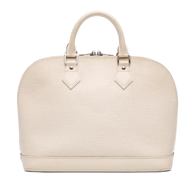 White Louis Vuitton Epi Alma PM Handbag in White Leather from Designer Revival