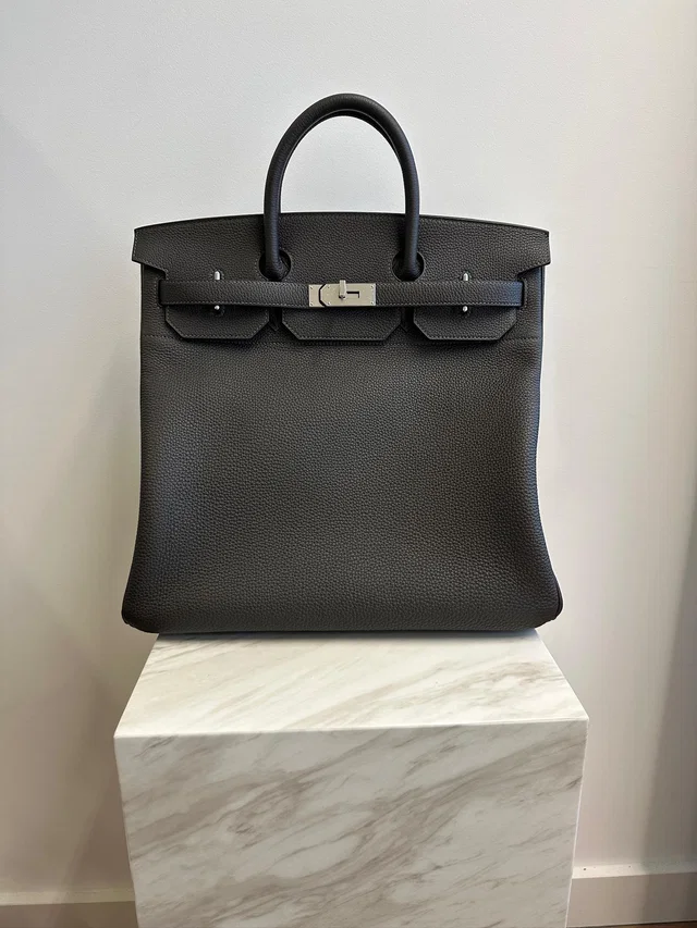 Hermès HAC 40 Dark Bronze Togo Palladium Hardware in Togo leather from Luxury Promise