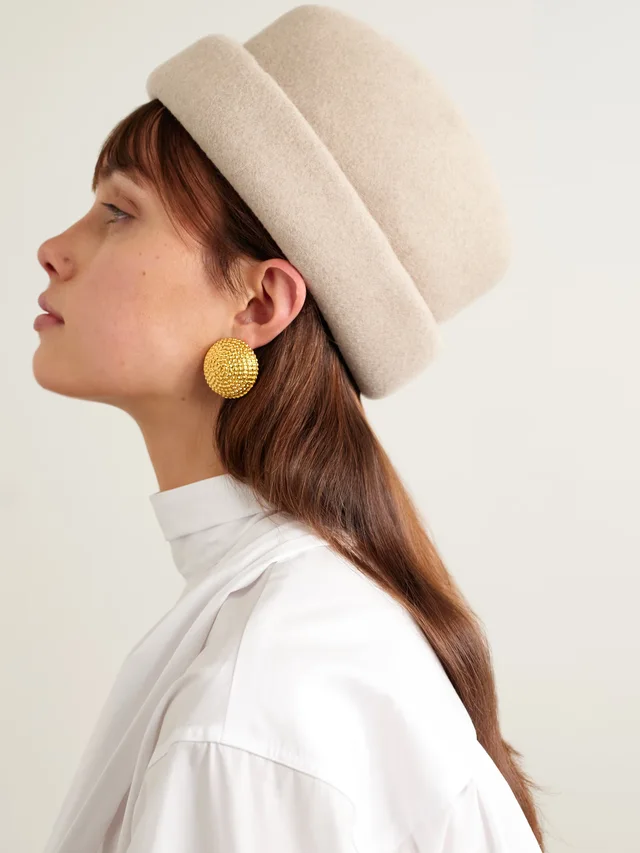 GIGI BURRIS Sharina wool-felt cap in Beige, photo 2 of 2 from NET-A-PORTER (Canada)