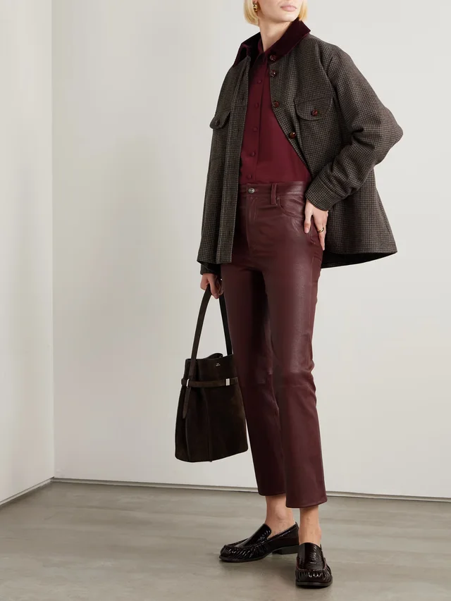 FRAME The Staple silk-crepe blouse in Red, photo 2 of 2 from NET-A-PORTER (Canada)