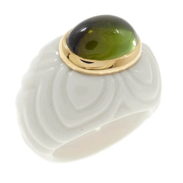 Bvlgari Chandra 750 Yellow Gold Ceramic Ring in Yellow Ceramic from LuxUness