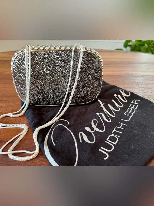 Judith Leiber Overture Evening Shoulder Bag Clutch Purse W/ Dust Bag Silver Hard in silver|black|gray from Poshmark