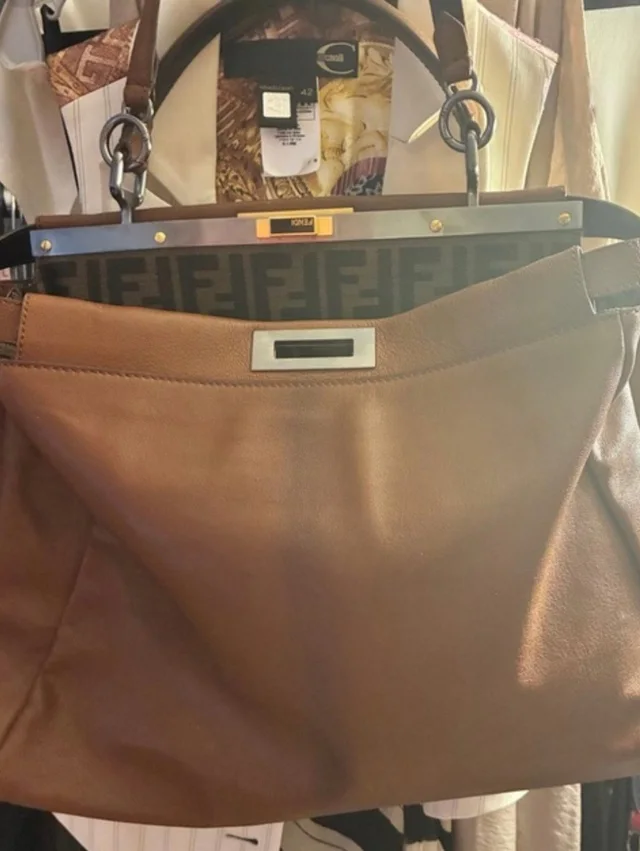 Large Fendi Peekaboo in red|brown Canvas from Poshmark