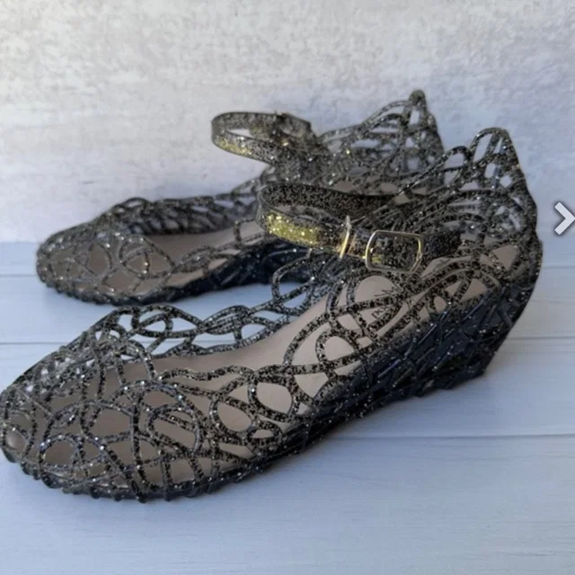 Vivienne Westwood Anglomania Melissa Silver Glitter Jelly Wedges in silver|gray from Poshmark