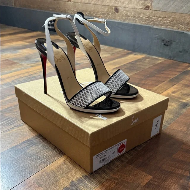 Christian Louboutin Discoport 120 Mesh & Patent Sandals - Size 40 in black Patent leather from Poshmark