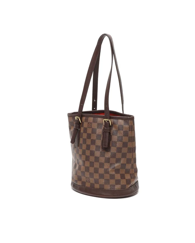 Louis Vuitton Damier Ebene Marais Bucket Bag in Brown Canvas from A Retro Tale, photo 3 of 8