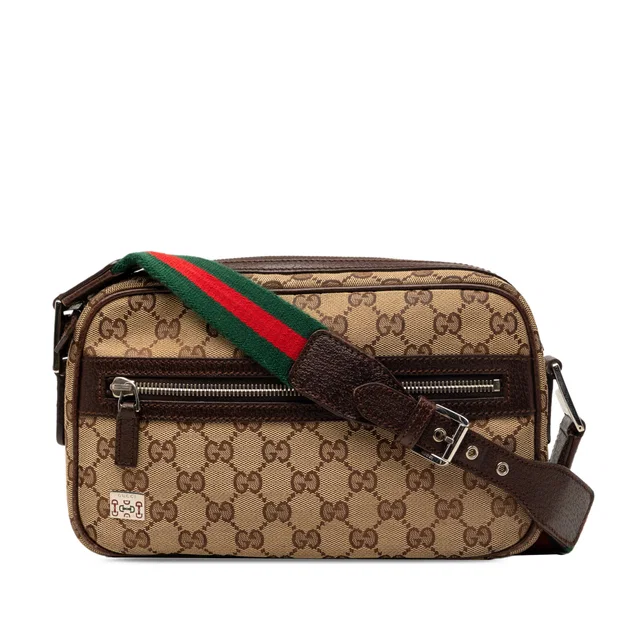 Beige Gucci GG Canvas Web Pop Shoulder Bag in Beige Canvas from Designer Revival