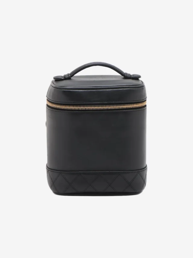 Chanel Black vintage 1991 Bicolore lambskin Vanity bag in Black Lambskin from Sign of the Times