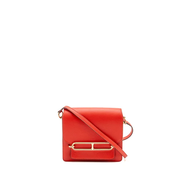 Hermès Mini Roulis Evercolor Rouge De Coeur LGHW Stamp D in Red Leather from EMIER