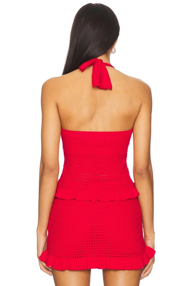 Amanda Uprichard Valentini Top in Crimson, photo 3 of 4 from REVOLVE (Canada)