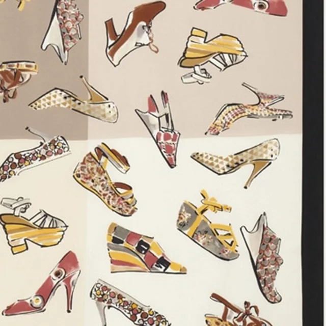 Ferragamo Genio Print Silk Scarf — Beige Scarfs in Beige Silk from HEWI, photo 2 of 2