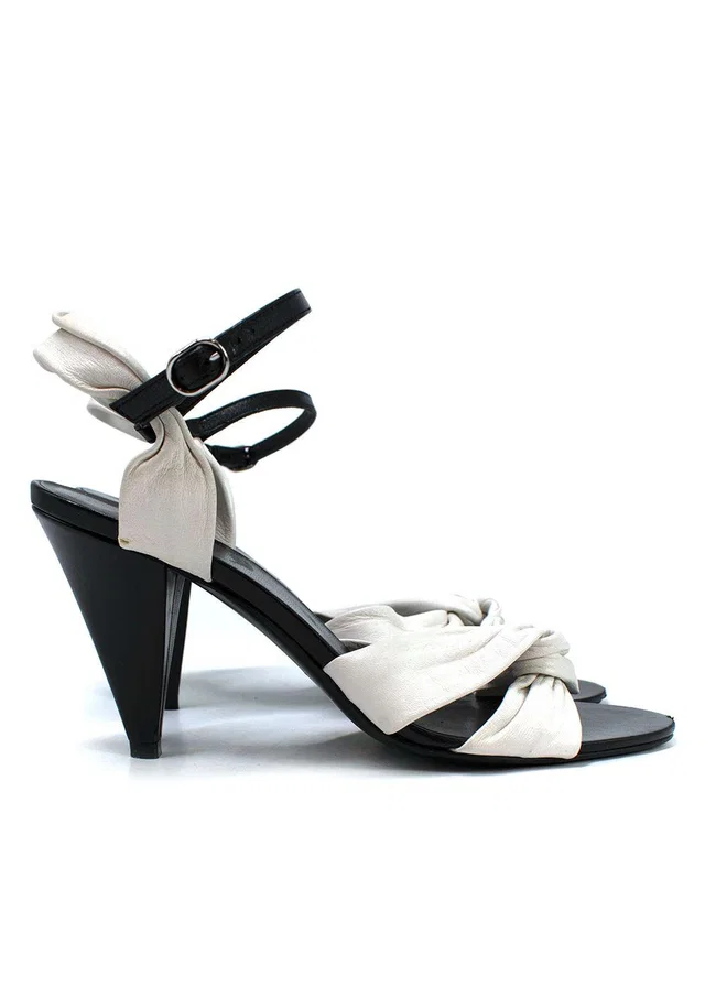 Celine Black and White Leather Twist Pumps in Black Leather from HEWI