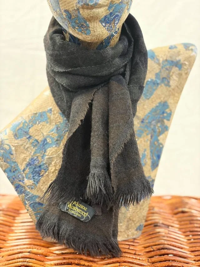 Vivienne Westwood Wool Scarf in Grey Wool from Oxfam Online Shop