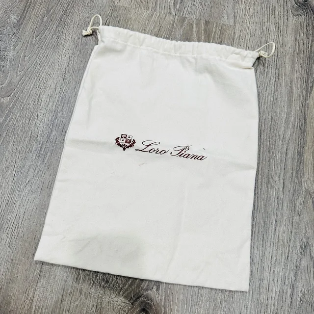 Loro Piana Bag Cream Cotton Twill Drawstring Dust Bag Logo 11.5x14.5 in White Leather from Poshmark