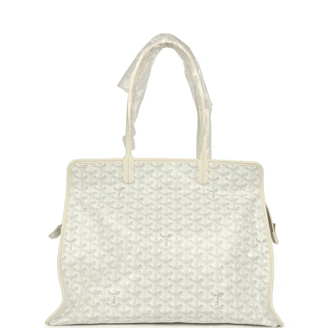 Goyard Goyardine White Hardy PM Bag Palladium Hardware in White Coated canvas from Madison Avenue Couture