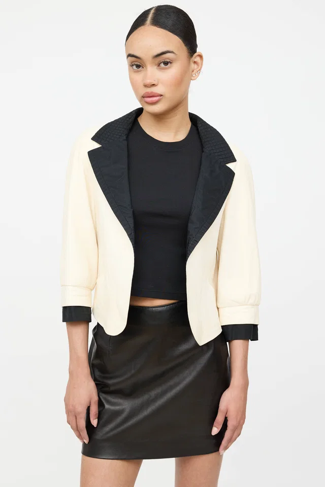 Chanel Leather Cropped Jacket in Leather from VSP Consignment