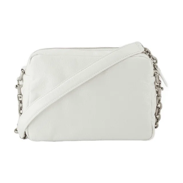 Balenciaga Monaco Camera Shoulder Bag — White Calfskin in White Calfskin from HEWI