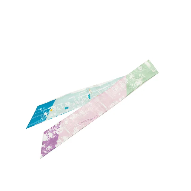Multi Hermès A L Ombre des Boulevards Silk Twilly Scarf Scarves in Silk from Designer Revival