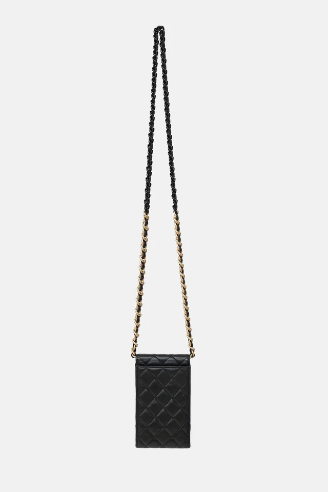 Chanel 2022 Quilted Phone Holder Bag in Leather from VSP Consignment, photo 2 of 2