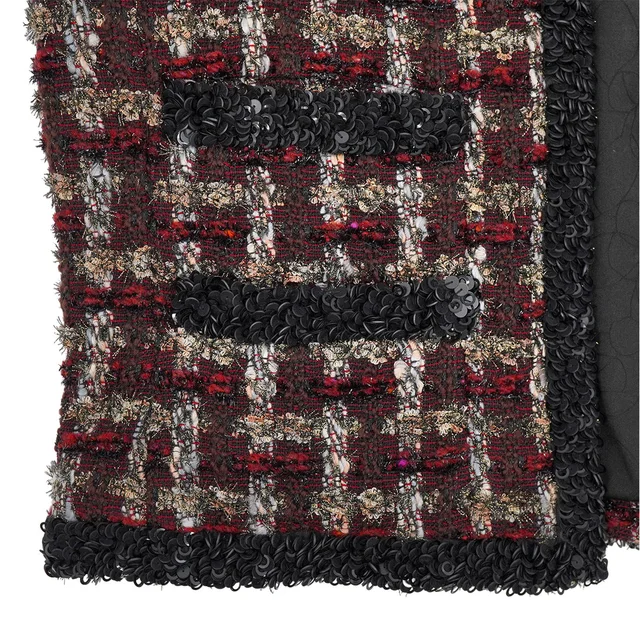 Chanel Double Pocket Tweed Jacket Sequins Black Red Wool 42 02A Rtw in Black Tweed from Luxury Promise, photo 2 of 2