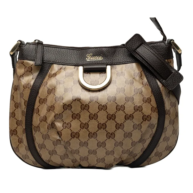 Beige Gucci GG Crystal Abbey D Ring Crossbody in Beige Coated canvas from Designer Revival, photo 1 of 1