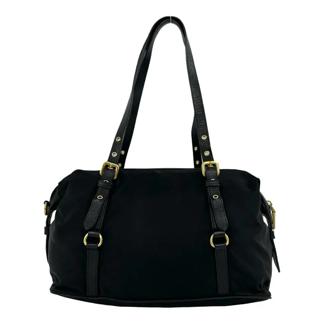 Prada Leather Tote Bag in Black Nylon from LuxUness, photo 3 of 10