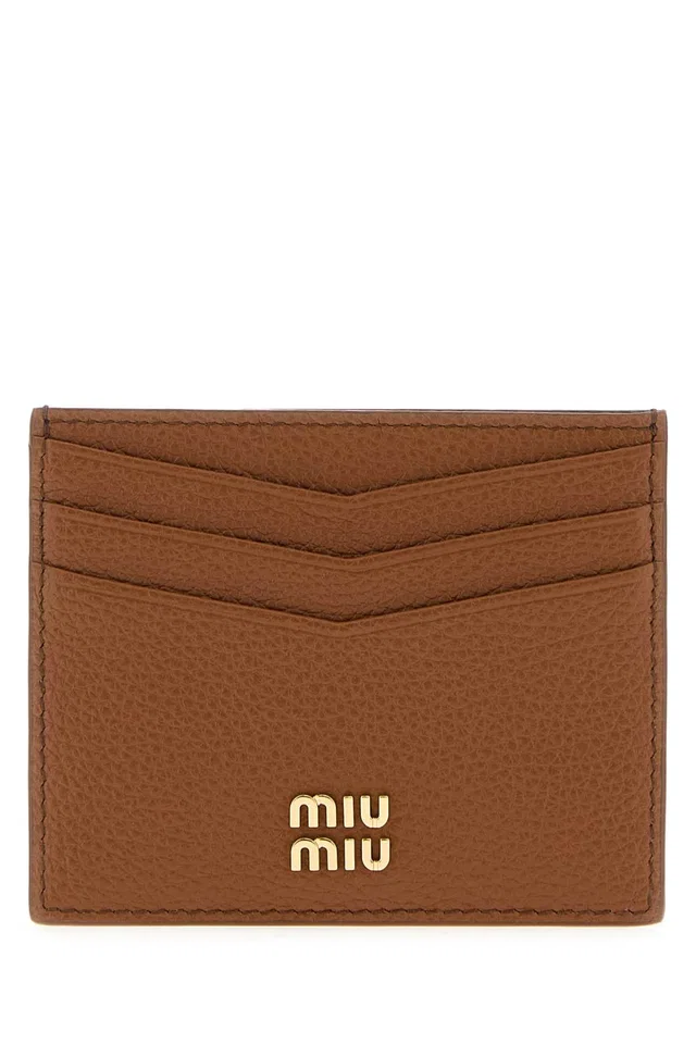 Miu Miu Calf Leather Card Case — Cognac Wallet in Brown Calfskin from HEWI