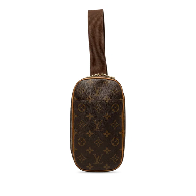 Brown Louis Vuitton Monogram Pochette Gange Crossbody Bag in Brown Coated canvas from Designer Revival