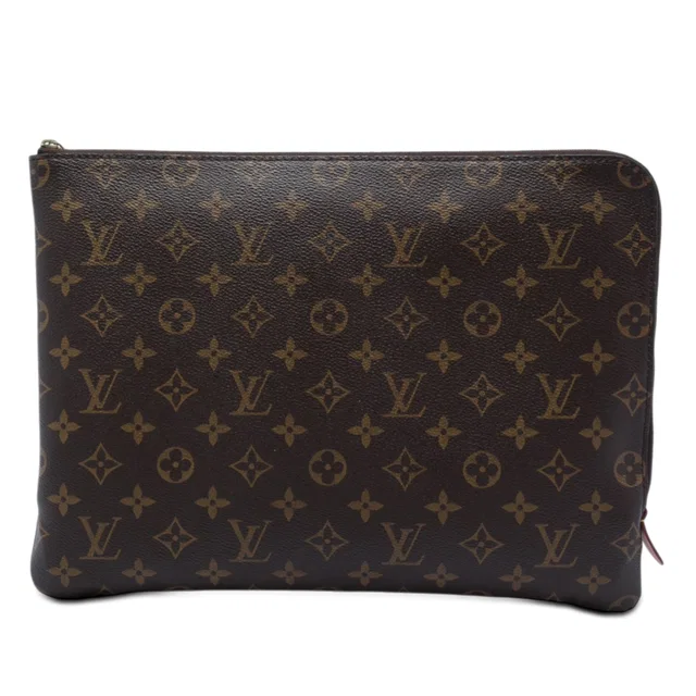 Brown Louis Vuitton Monogram Etui Voyage GM Clutch Bag in Brown Coated canvas from Designer Revival