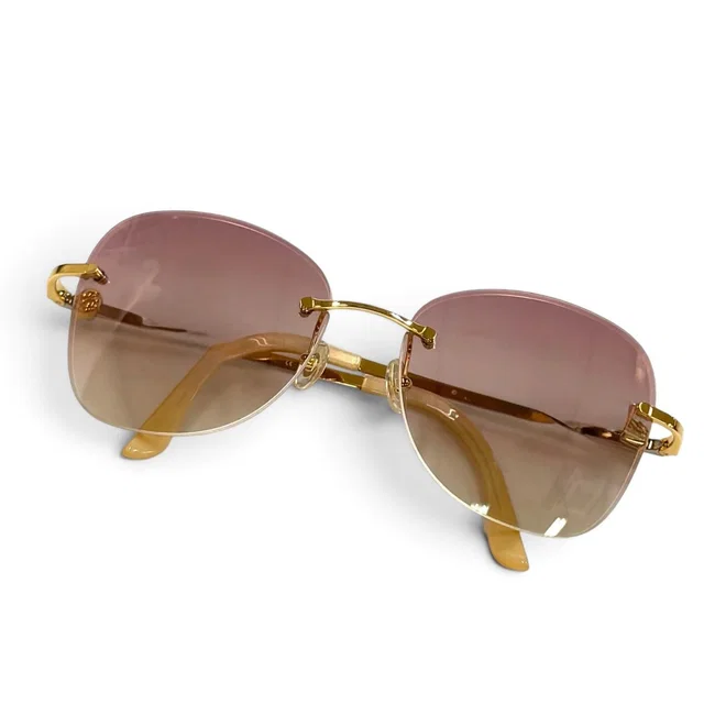 Cartier Decor C Combination Color Sunglasses Eyewear Gold Silver 16 in Gold from The Reluxe