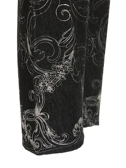 Versace Straight Jeans with Floral Print in 100% Cotton, 0% Calf, photo 6 of 8 from LUISAVIAROMA