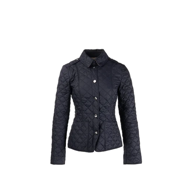 Burberry Size XS Brit Quilted Jacket Nylon Navy in Navy Nylon from EMIER