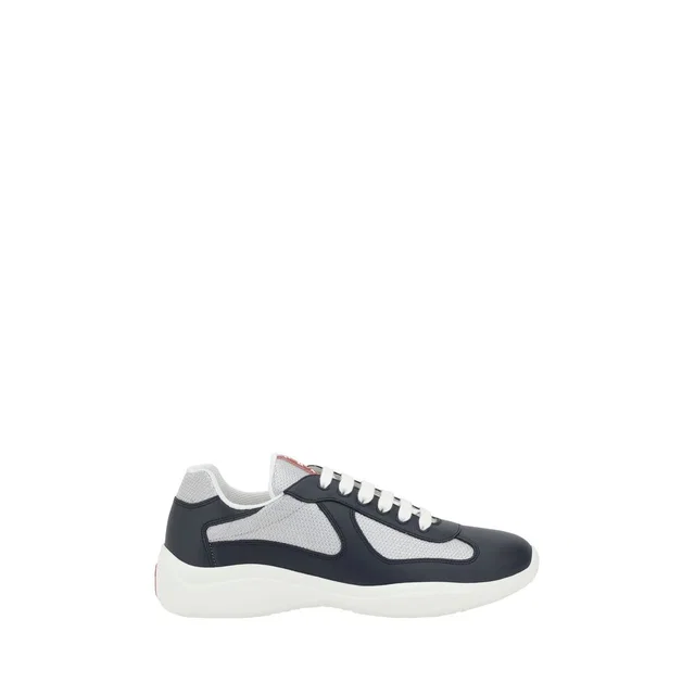 Prada Blue Calf Leather Bos Taurus Athletic Sneakers in Blue Calfskin from HEWI